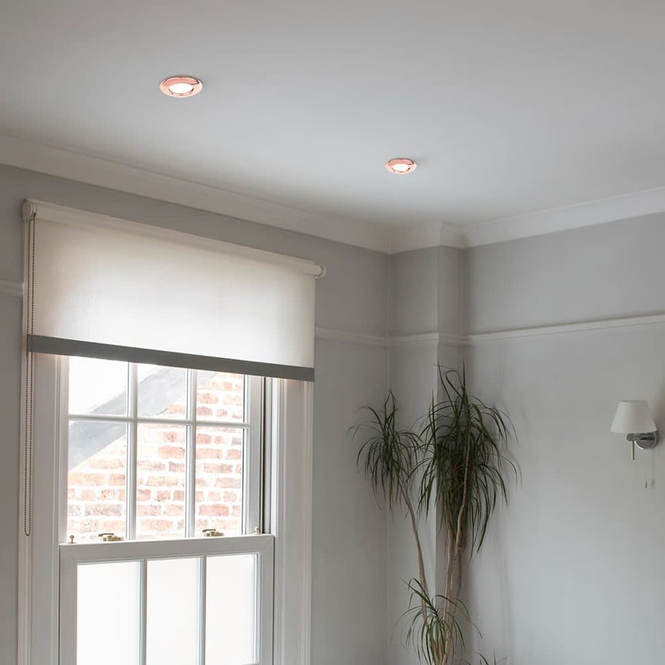 image 1 of ValueLights 10 Pack Fixed Copper Downlights Cool White Bulbs | Copper