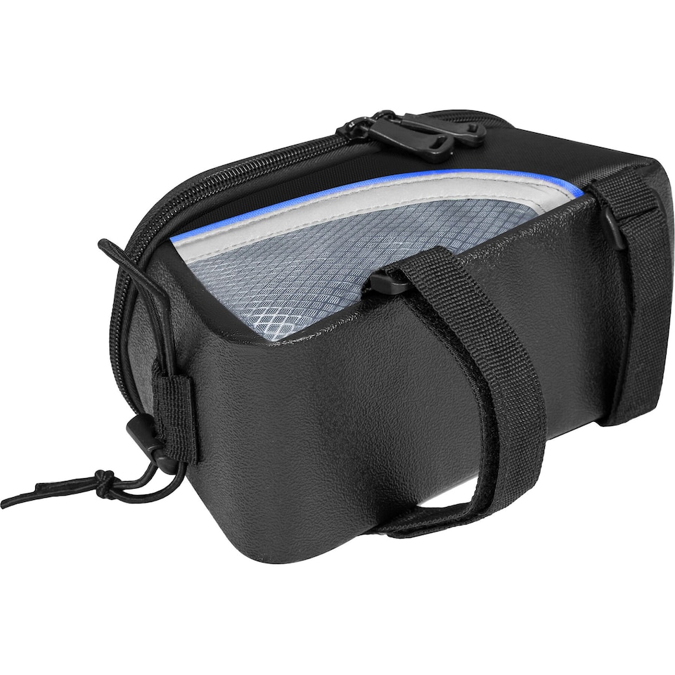 image 1 of Set bicycle bag Georg and frame bag, water-repellent | Black | black/blue | 1.3 L | 1