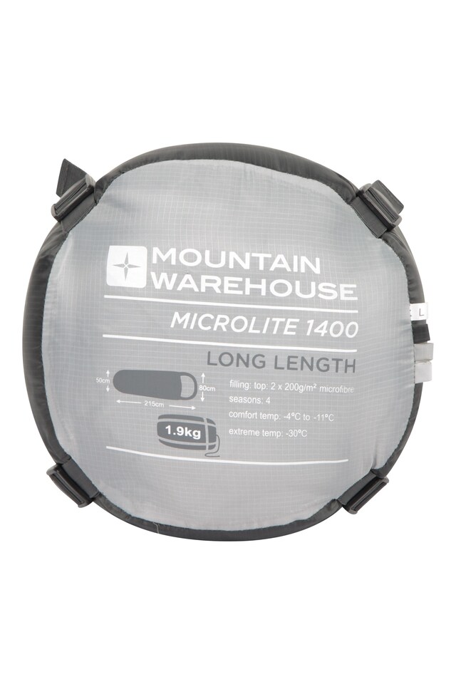 image 1 of Mountain Warehouse Microlite 1400 Mummy Sleeping Bag Hollow Fibre Insulated 3-4 Season Bed