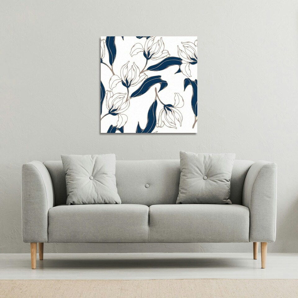 image 1 of White Flowers (Canvas Print) 61 x 61 x 4cm