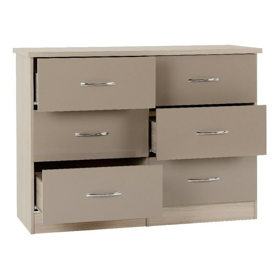 image 1 of Nevada 6 Drawer Chest Black | Black Wood Grain