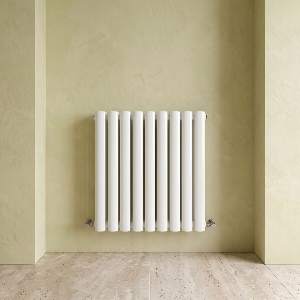 image 1 of Balterley Embrace Horizontal Double Panel Radiator | White | Gloss White | 1