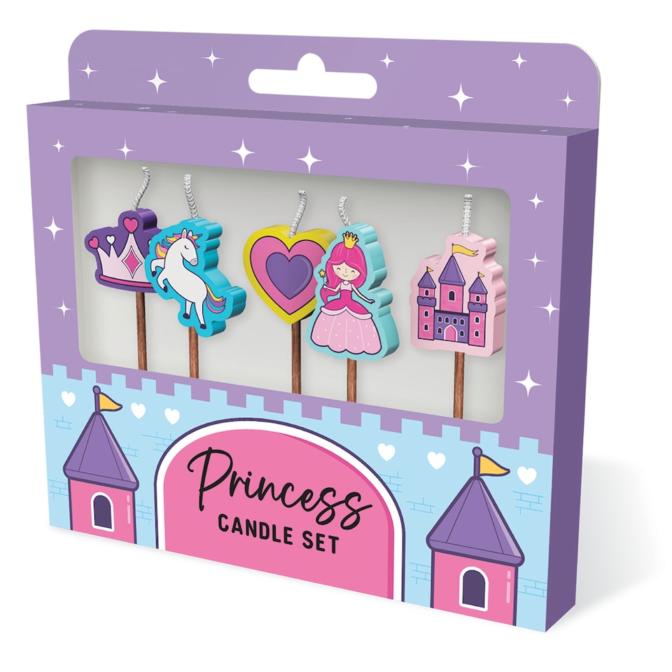 image 1 of Novelty Birthday Cake Candle Set - Princess