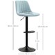 image 7 of HOMCOM Bar Stools Set of 2 Adjustable Swivel Bar Chairs with Backrest Blue | Light Blue