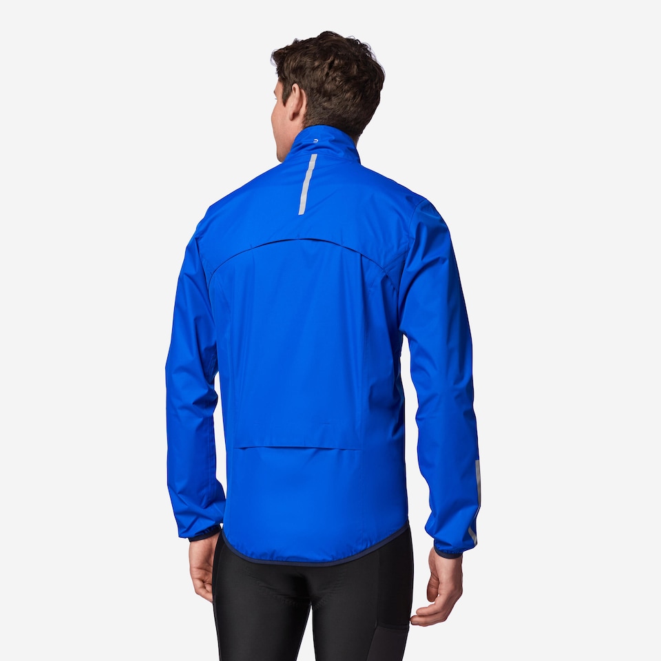 image 1 of Decathlon Men's Long-Sleeved Road Cycling Rain Jacket RC100 - Indigo Blue