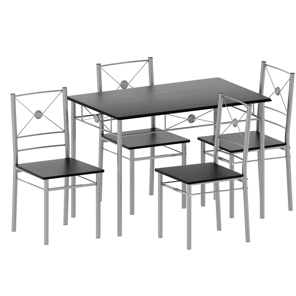 image 1 of Vida Designs Roslyn 4 Seater Dining Set 3 Piece Table & Bench Set, Black