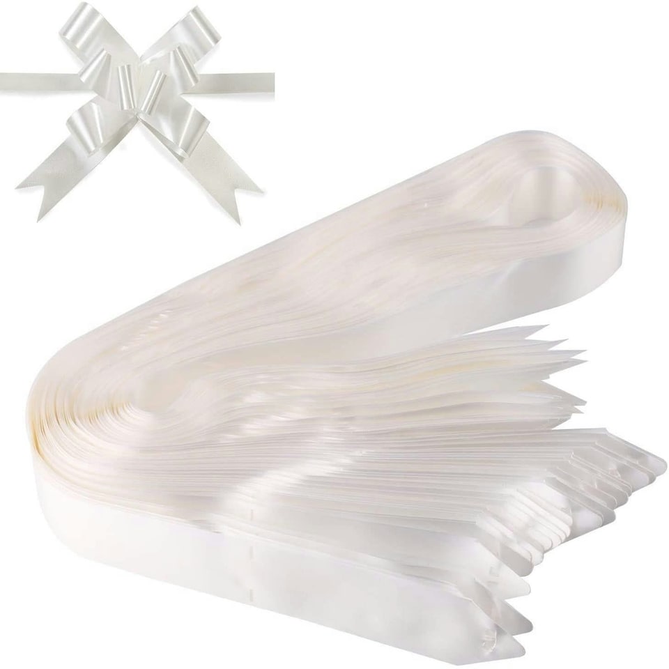 image 1 of 30Pcs 30mm White Pull Bows