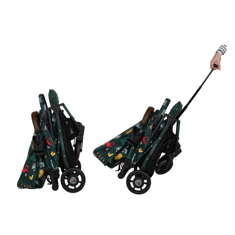 image 1 of Cosatto Woosh 4 Stroller Lightweight Compact Pushchair from Birth, UPF100+ Hood, Raincover | Green | Old Macdonald