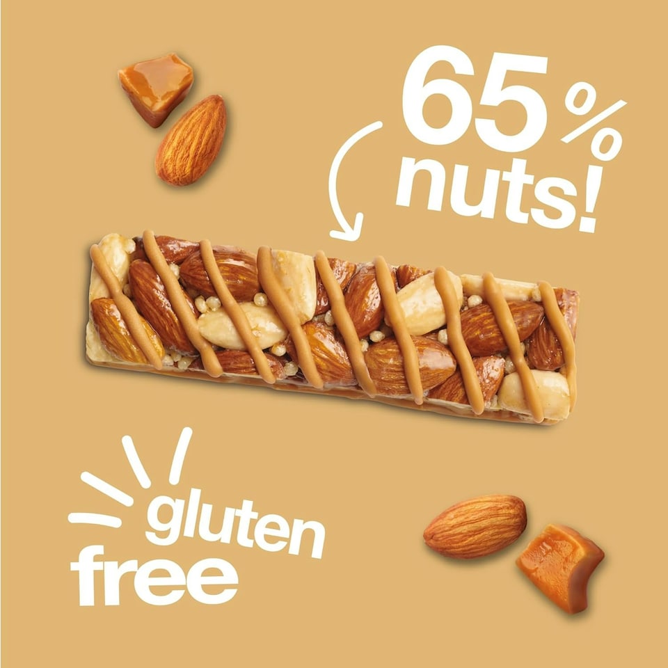 image 1 of KIND Bars, Gluten Free Snack Bars, Caramel Almond & Sea Salt, High Fibre, Healthy Snack, No Artificial Colours, Flavours or Preservatives, Multipack 12 x 40g