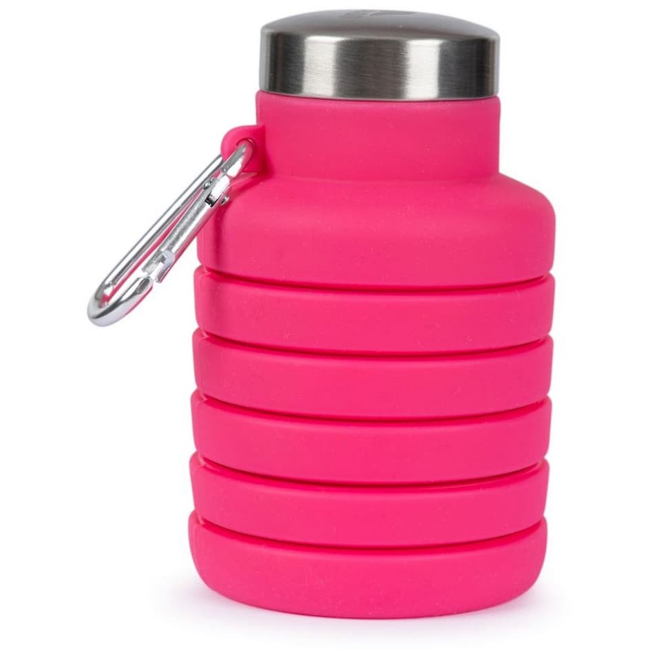 image 1 of Trespass Vavo Foldable Silicone Water Bottle | Pink | Flamingo Pink | 1