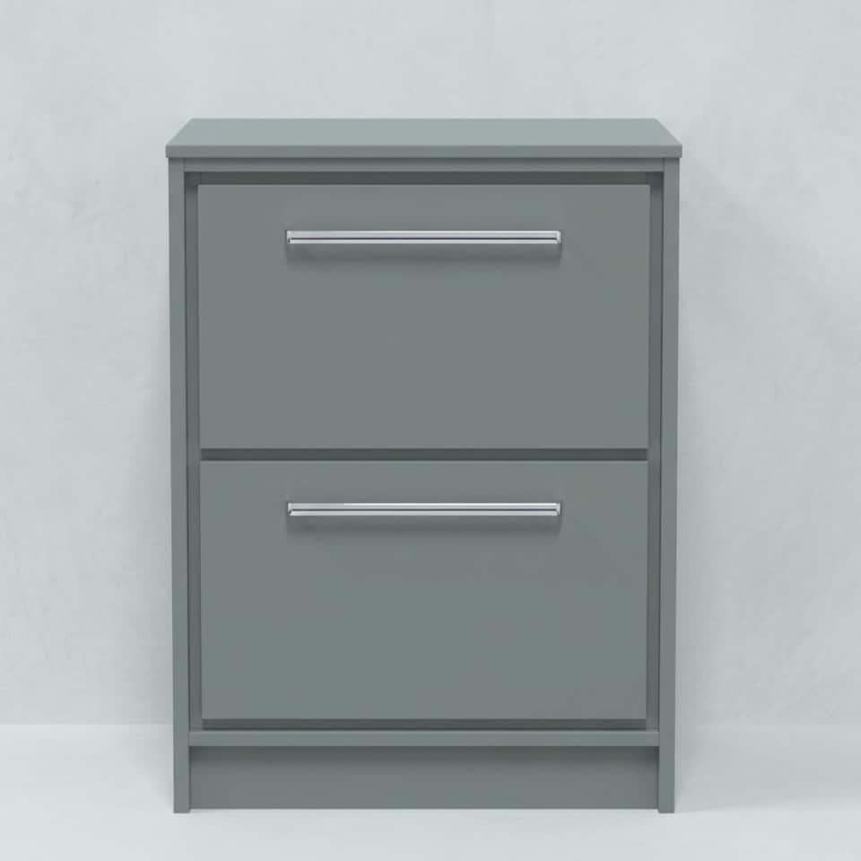 image 1 of Balterley Framed Design Floor Standing 2 Drawer Vanity with Worktop | Grey | Monument Grey | 818 x 605 x 460mm