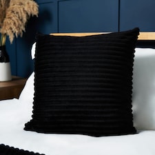 BHS Luxury Ribbon Velvet Cushion, Black