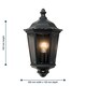 image 6 of Set of 2 Sienna - Black with Clear Glass IP44 Outdoor Half Lantern Wall Lights with PIR Motion Sensor | Black | Clear | 2