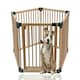 image 1 of Bettacare Wooden Dog Pen, Pentagon, 5 x 80cm, Natural Wood, 76cm High, Dog Pen for Pets Dogs and Puppy, Dog Playpen Cream