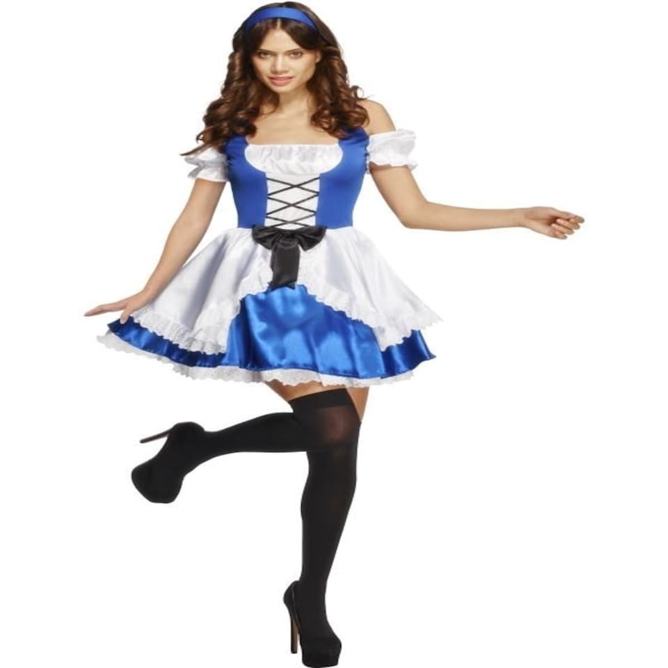 Fever Women's Alice Costume, Dress and Headband, Size:XS, Colour: Blue, 33281 M