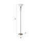 image 6 of ValueLights Traditional Style Satin Nickel Barley Twist Floor Lamp With Frosted Shade | Chrome