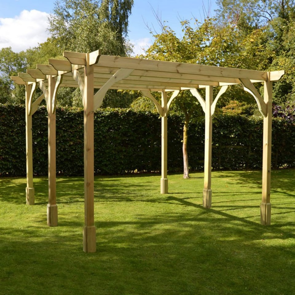 image 1 of Premium Pergola 6 Posts - Wood - L240 x W660 x H270 cm - Light Green