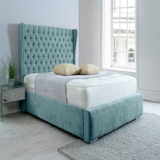 Salva Plush Single Bed Frame - Duck Egg