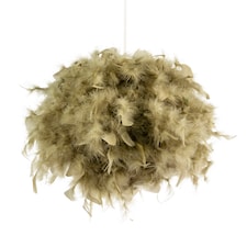 Eye-Catching and Modern Olive Green Feather Decorated Pendant Shade