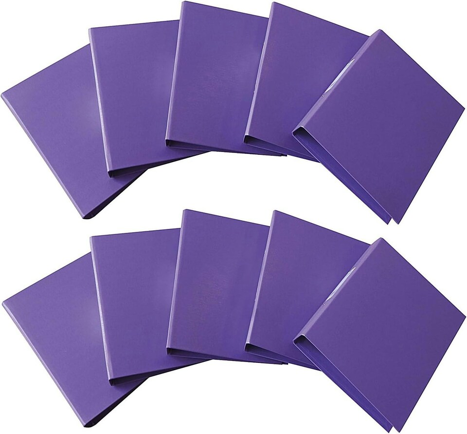 image 1 of Pack of 10 A4 Purple 25mm Polypropylene 2 Ring Binders