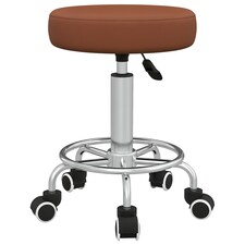 Vinsetto Round PU leather Salon Beautician Stool Adjustable Height, Brown