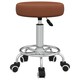 image 1 of Vinsetto Round PU leather Salon Beautician Stool Adjustable Height, Brown