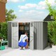 image 7 of Outsunny 8 x 4 ft Garden Storage Shed, Outdoor Metal Shed, Light Grey Grey | Light Grey