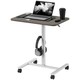 image 1 of HOMCOM Standing Desk Mobile Overbed Table w/ Wheels for Home Office Grey