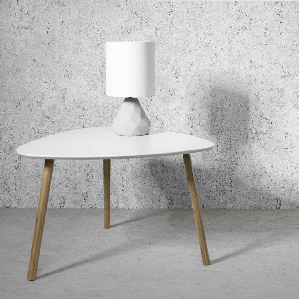 image 1 of Malme Extra Large Side Table in Classic White and Natural Pine Grey | Dark Grey