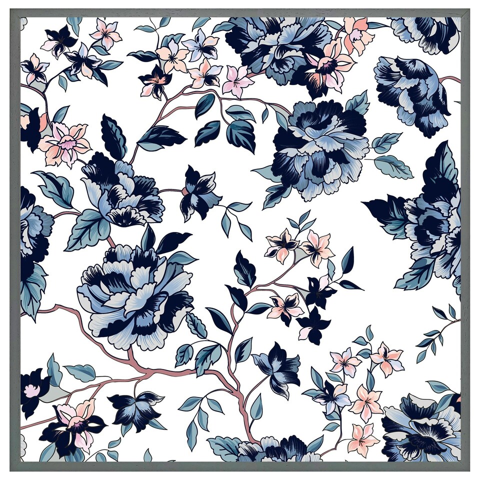 image 1 of Blue flower illustrations (Picture Frame) Grey | S