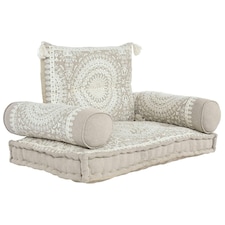 Armchair DKD Home Decor White Beige 90 x 56 x 15 cm White