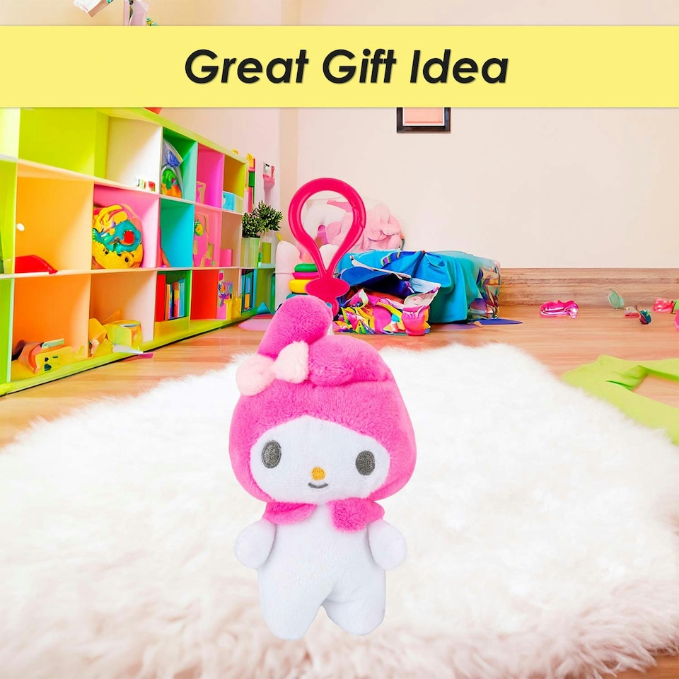 image 1 of Hello Kitty Soft Toy melody Clip On Cute Plush Huggable Cuddly 12cm Pink