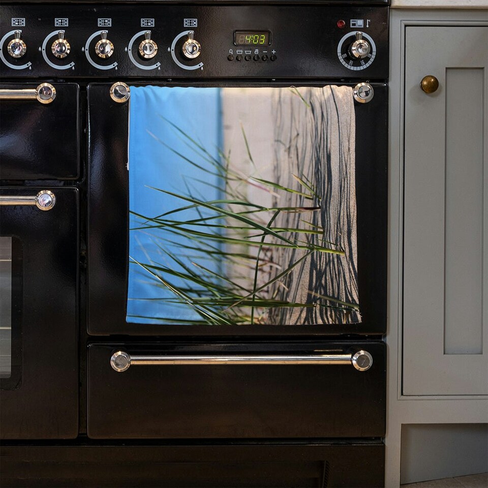 image 1 of Grass in the sand dunes with the lake in the background (Kitchen Towel)