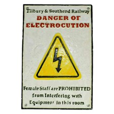 Tilbury & Southend Railway Danger of Electrocution Sign Plaque Wall Train