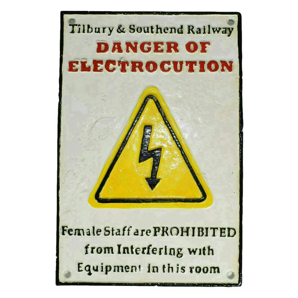 image 1 of Tilbury & Southend Railway Danger of Electrocution Sign Plaque Wall Train