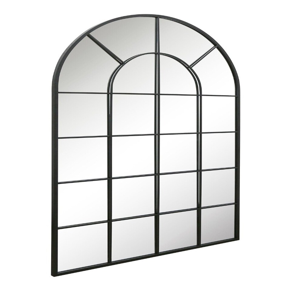 image 1 of The Arcus - Black Framed Arched Window Leaner/Wall Mirror 75" X 47" (190x120CM) Suitable for Inside and Outside! Black