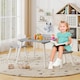 image 3 of COSTWAY Kids Table and Chairs Set Multi purpose Children  Furniture Set Grey