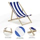 image 7 of Wooden Folding Deck Chair Garden, Beach & Patio Outdoor Chair | Blue
