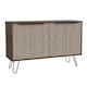 image 4 of Nevada Large Sideboard in Smoked Oak with 4 Doors - Contrasting Bleached Grey Oak and Black Hairpin Legs | Brown | Brown | One Size | 1