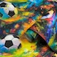 image 2 of Holden Décor Football Galaxy Wallpaper - Multicoloured - 10m x 53cm Multi