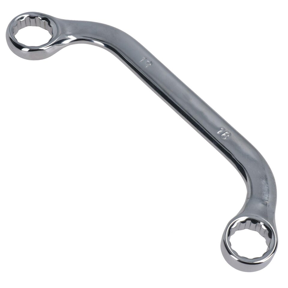 image 1 of Half Moon Ring Spanners 5pc Metric Sizes 10-19mm Obstruction Bend C Wrench TE427