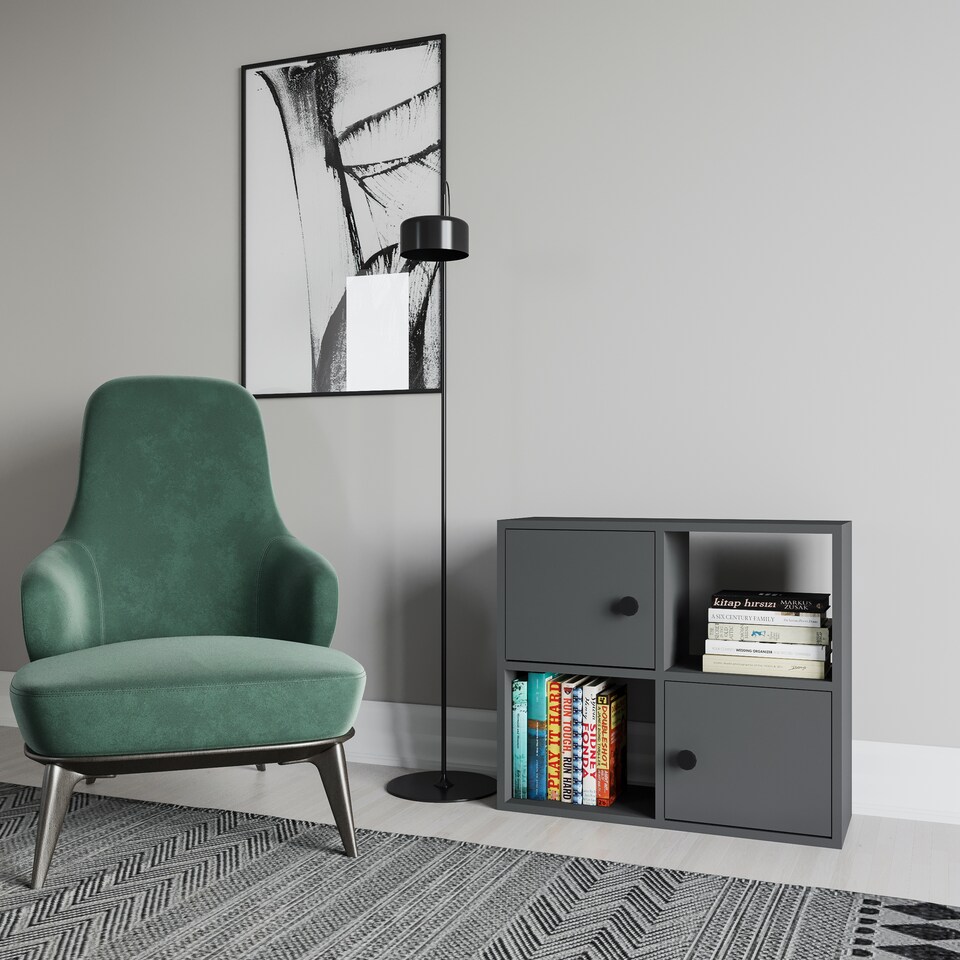 image 1 of Decorotika Tuttle 2-tier and 2 Cabinets Bookcase
