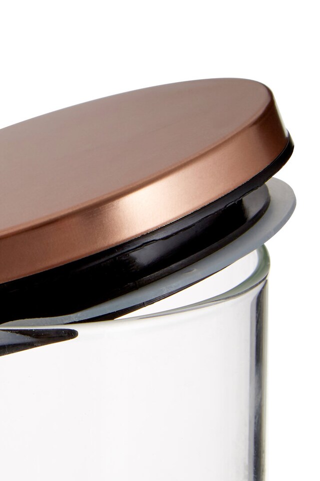 image 1 of Freska Glass Storage Jar with Rose Gold Lid  950ml