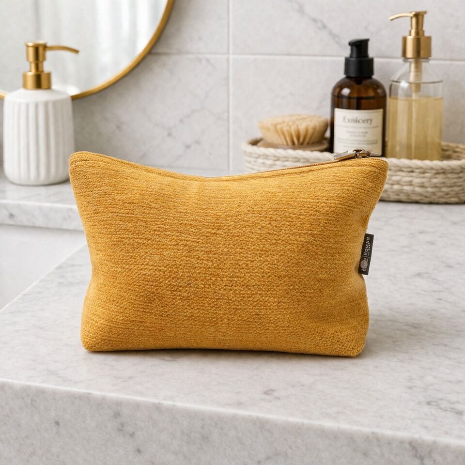 image 1 of Serenityy Nomad Sari Toiletry Bag - Marigold Loom