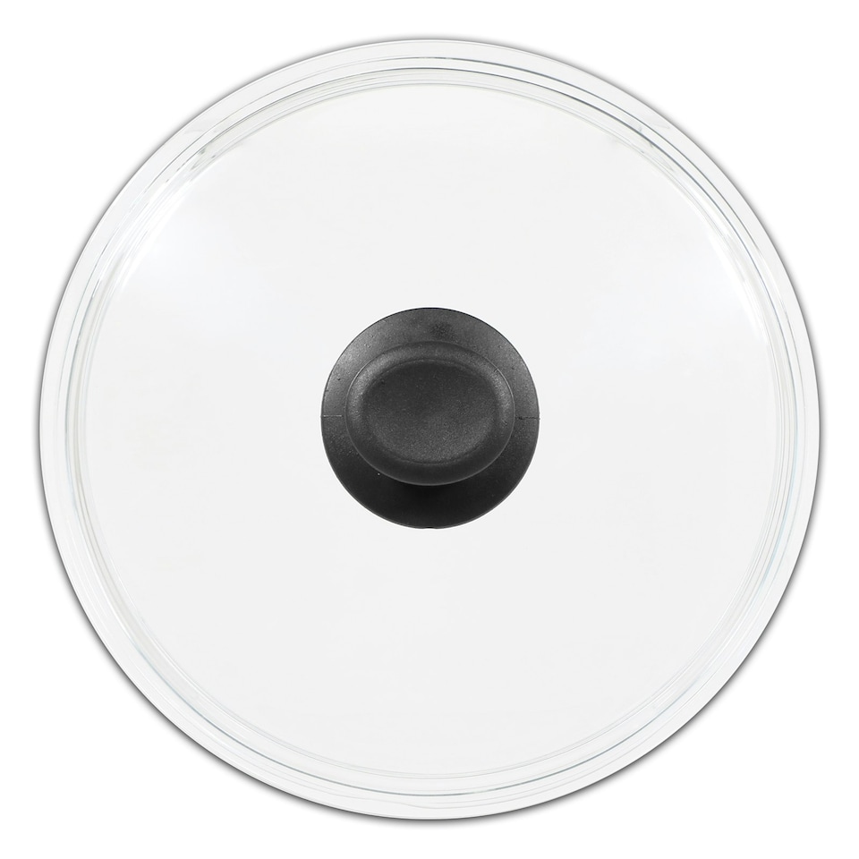 image 1 of SPARES2GO Glass Cookware Lid + Curved Handle Tempered Pan Pot Dish Cover Replacement Kit (30cm)