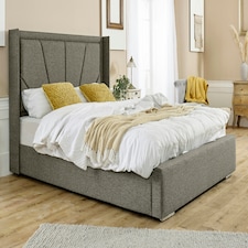 Harry Linen Small Double Bed Frame - Grey