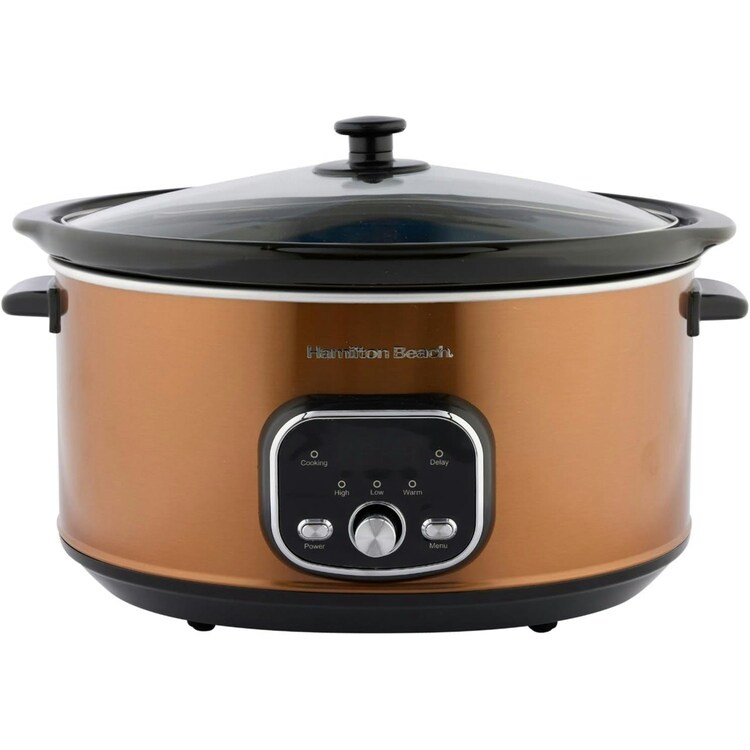 Hamilton Beach 6.5L Digital Oval Slow Cooker, Family Sized 8+ Portions - Copper