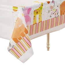 Creative Party Sweet Safari Plastic 1st Birthday Party Table Cover - Multicoloured - One Size