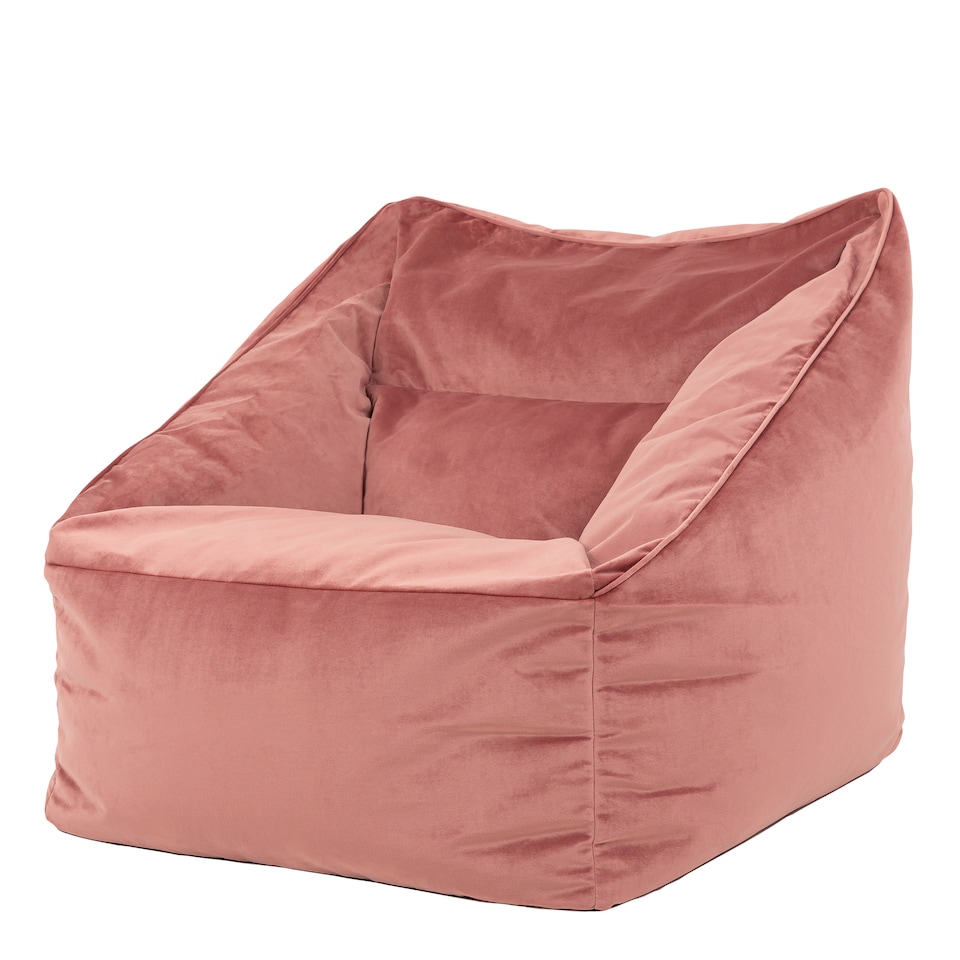 image 1 of Natalia Velvet Adults Bean Bag Armchair, Ready Filled Large Beanbag Dusk Pink | Pink | Dusk Pink | XL | 1