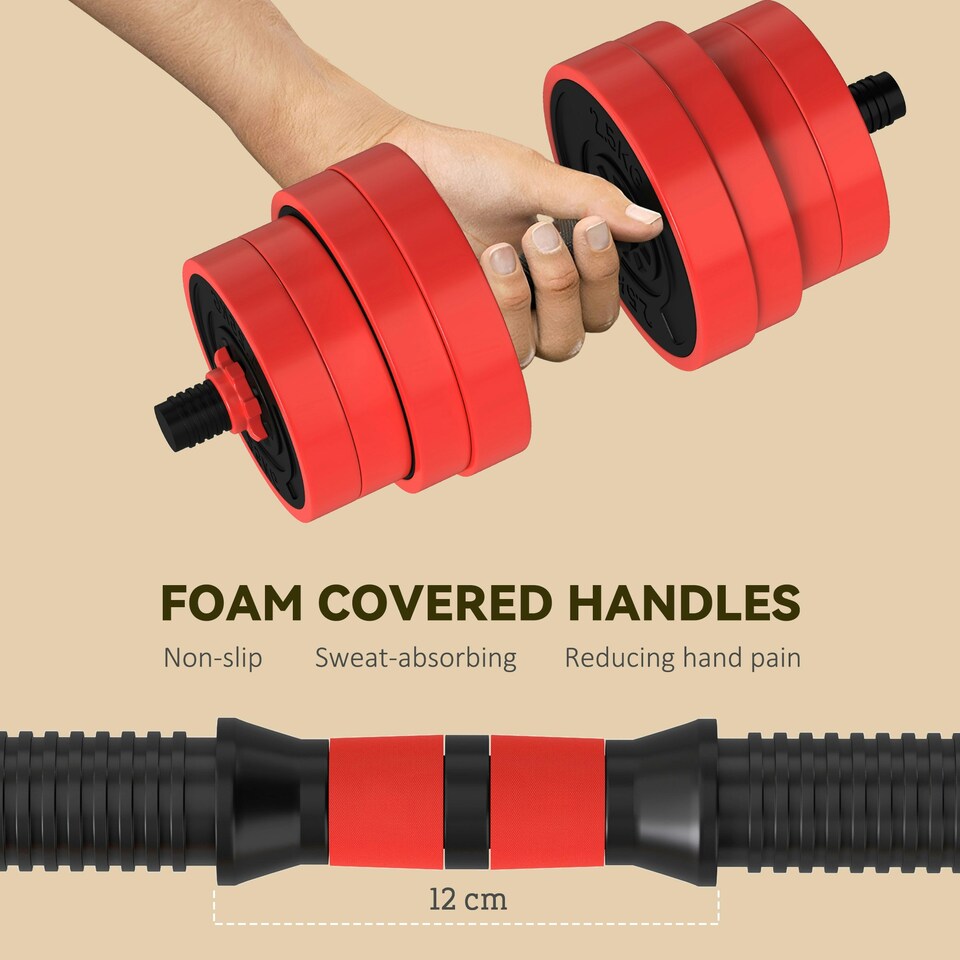 image 1 of SPORTNOW Weight Dumbbells Set, Barbell, Kettlebell, Push Up Stand, 30kg 
